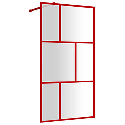 Maison Chic Paroi de douche | Écran de douche | Cloison de douche avec verre ESG transparent rouge 115x195 cm -GKD23242