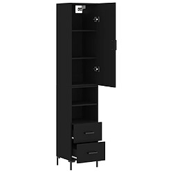 Avis vidaXL Buffet haut Noir 34,5x34x180 cm Bois d'ingénierie