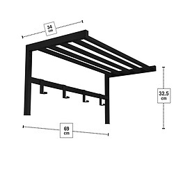 Avis Porte-manteaux avec étagères Alexandra House Living Noir Métal 69 x 32 x 34 cm