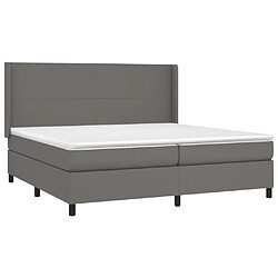 Avis vidaXL Sommier à lattes de lit matelas LED Gris 200x200 cm Similicuir