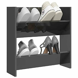 Avis Maison Chic Armoire à Chaussures murale,Meuble de Rangement à Chaussures Gris brillant 60x18x60 cm Aggloméré -MN97422