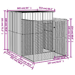 Acheter vidaXL Niche pour chien avec cour gris clair 165x251x181 cm