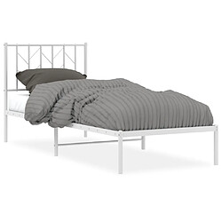 Maison Chic Cadre/structure de lit métal et tête de lit pour adulte - Lit Moderne Chambre blanc 80x200 cm -MN97031