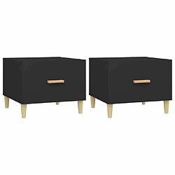 Maison Chic Lot de 2 Tables basses,Table Console pour salon noir 50x50x40 cm bois d'ingénierie -MN17585