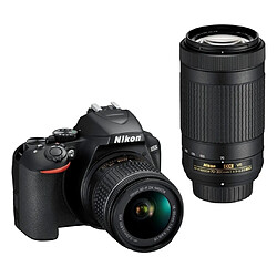 Nikon Appareil photo Reflex D3500+18-55VR+70-300VR+Sac+16Go+Batterie