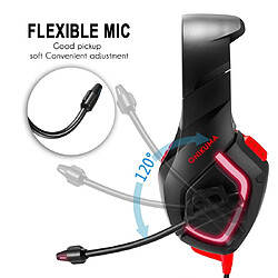 Acheter Wewoo Casque PC rouge pour PS4, Smartphone, Tablet, PC, ordinateur portable 3.5mm Plug USB stéréo LED Light Headphone avec microphone,