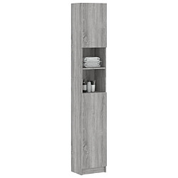 Avis Maison Chic Armoire de bain,Meuble de rangement de salle de bain,Meuble haut Sonoma gris 32x25,5x190 cm Bois d'ingénierie -GKD246916