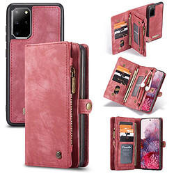 Caseme Etui en PU split vintage rouge pour votre Samsung Galaxy S20 Plus