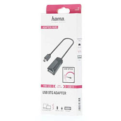 HAMA Adaptateur USB-OTG, fiche mini-USB - port USB, USB 2.0, 480 Gbit/s