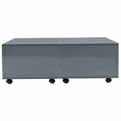 Acheter Maison Chic Table basse,Table Console Table d'appoint, Table pour salon Gris brillant 100 x 100 x 35 cm -MN75792