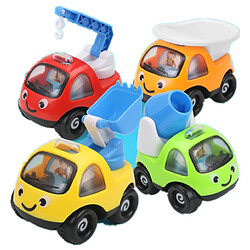 Universal Garçon et fille Mini Cartoon Engineering Vehicle modèle inertial (orange)