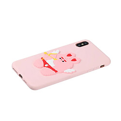 Coque en TPU + PU poupée animale enduite Cupidon pour votre Apple iPhone XS/X 5.8 pouces