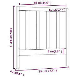 vidaXL Tête de lit Gris 95x4x100 cm Bois massif de pin pas cher