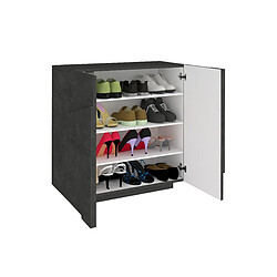 Acheter Alter Étagère à chaussures moderne, Made in Italy, avec 2 portes, Étagère à chaussures d'entrée, Meuble polyvalent, cm 81x38h86, Couleur gris cendré avec détail