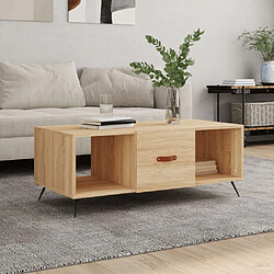 vidaXL Table basse chêne sonoma 102x50x40 cm bois d'ingénierie