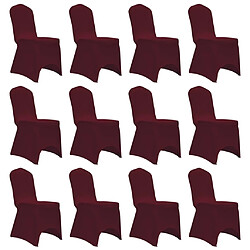 vidaXL Housses élastiques de chaise Bordeaux 12 pcs