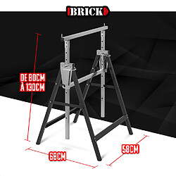 Avis Tréteau métallique télescopique 68x58x130cm- Pliable - Brick