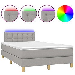 vidaXL Sommier à lattes de lit matelas LED Gris clair 120x200 cm Tissu