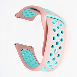 Bracelet en silicone creux 20mm bicolore rose/cyan pour votre Garmin Forerunner 645 Music/Vivoactive 3/Vivomove HR