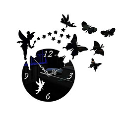 Avis Wewoo Horloge murale Papillon étoile 3D acrylique stéréo salon chambre décoration miroir noir