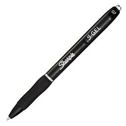 Stylo gel Sharpie S-Gel Rétractile Noir 0,7 mm (12 Unités)