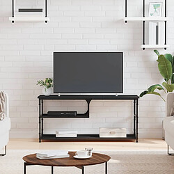 vidaXL Meuble TV noir 103x38x46,5 cm bois d'ingénierie et acier