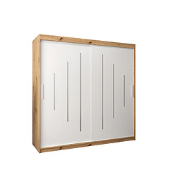 Abiks Meble Armoire YORK À Portes Coulissantes 200/200/62 2 Portes (Artisan/Blanc)