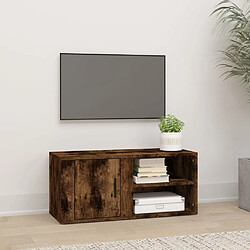 vidaXL Meuble TV Chêne fumé 80x31,5x36 cm Bois d'ingénierie