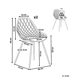 Avis Beliani Chaise de salle à manger Set de 2 Blanc CANTON