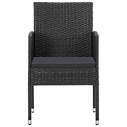 Acheter Salle à manger de jardin 3 pcs,Table et chaise à dîner Noir -MN36834