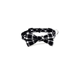 YP Select Réglable Plaid Pet Dogs Cats Colliers Bowtie durables et confortables - Grille noire