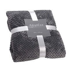 Amadeus Plaid damier 130 x 170 cm gris foncé.