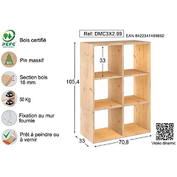 Avis Astigarraga Étagère cubes en bois brut Dinamic 6 cases.