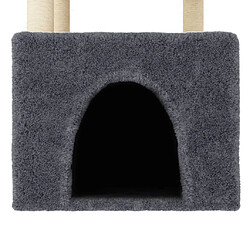 Arbre à chat avec griffoirs,niche pour chat en sisal gris foncé 109,5 cm -MN69274 pas cher