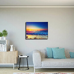 Avis EPIKASA Impression sur Toile Coucher de Soleil sur la Mer, Multicouleur, Polyester, 100x3x70 cm