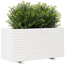 Avis vidaXL Jardinière blanc 90x40x49,5 cm bois de pin massif