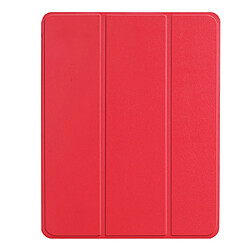 Etui en PU flip à trois volets avec fente pour stylo rouge pour votre Apple iPad Pro 12.9-inch (2018)