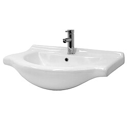 ML-Design Lavabo encastré céramique blanc brillant avec bonde de vidange 77x21,5x51,5 cm