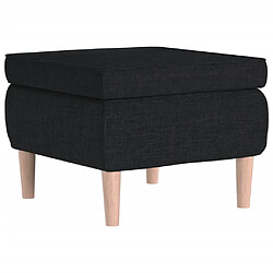 vidaXL Tabouret avec pieds en bois Noir Tissu