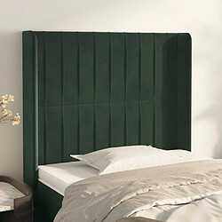 Maison Chic Tête de lit moderne avec oreilles pour chambre - Décoration de lit Vert foncé 103x16x118/128 cm Velours -MN59935