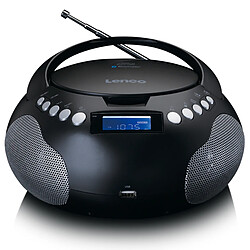 Lenco Radio portable et lecteur CD/MP3 avec USB et Bluetooth® SCD-331BK Noir-Argent