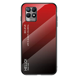 Coque en TPU Anti-empreintes, couleur dégradée, dégradé rouge noir pour votre Realme 8i