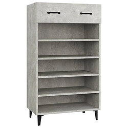 vidaXL Armoire à chaussures Gris béton 60x35x105 cm Bois d'ingénierie