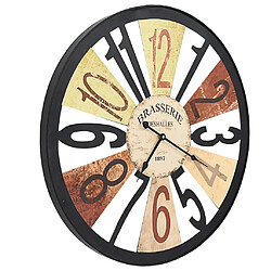 Avis Decoshop26 Horloge murale Métal 60 cm Multicolore DEC022223