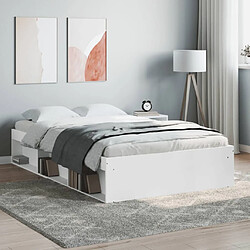 Vidaxl Cadre de lit blanc 120x190 cm petit double