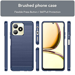 Htdmobiles Coque pour Realme C51 / C53 / Narzo N53 - housse etui silicone gel carbone + film ecran - BLEU FONCE