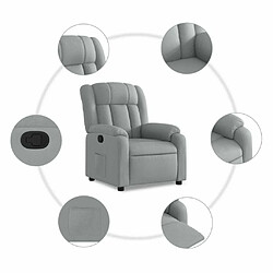 Maison Chic Fauteuil Relax pour salon, Fauteuil inclinable Gris clair Tissu -GKD22755 pas cher