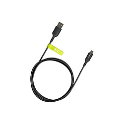 Greene Câble Micro USB vers USB 2.4A avec Attache Charge et Synchronisation 1,2m Noir