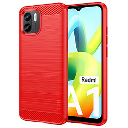 Coque en TPU MOFI anti-rayures, surface brossée, texture fibre de carbone pour votre Xiaomi Redmi A1 4G - rouge