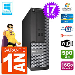 PC Dell 3020 SFF Intel i7-4770 RAM 16Go Disque 500Go Graveur DVD Wifi W7 - Occasion